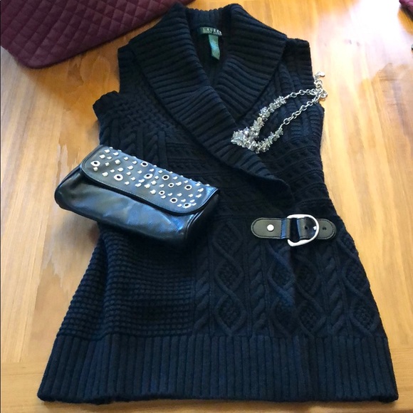 Ralph Lauren Tops - RALPH LAUREN Vest Wrap black/silver buckle